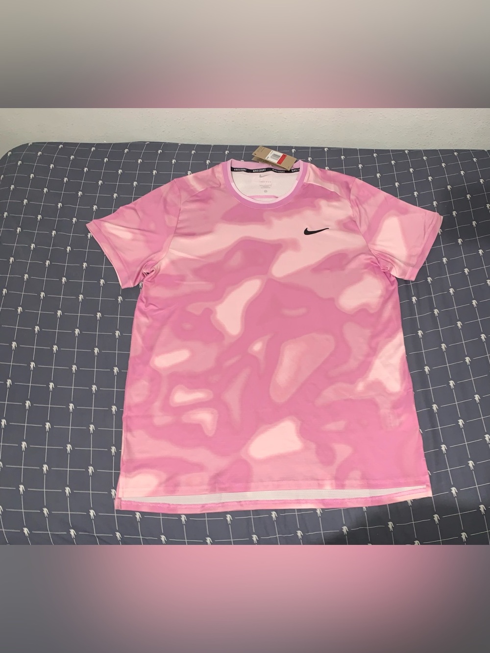 Nike Court Dri-FIT Tie-Dye Tennis Shirt Pink/White FQ2110-632 Size: Large